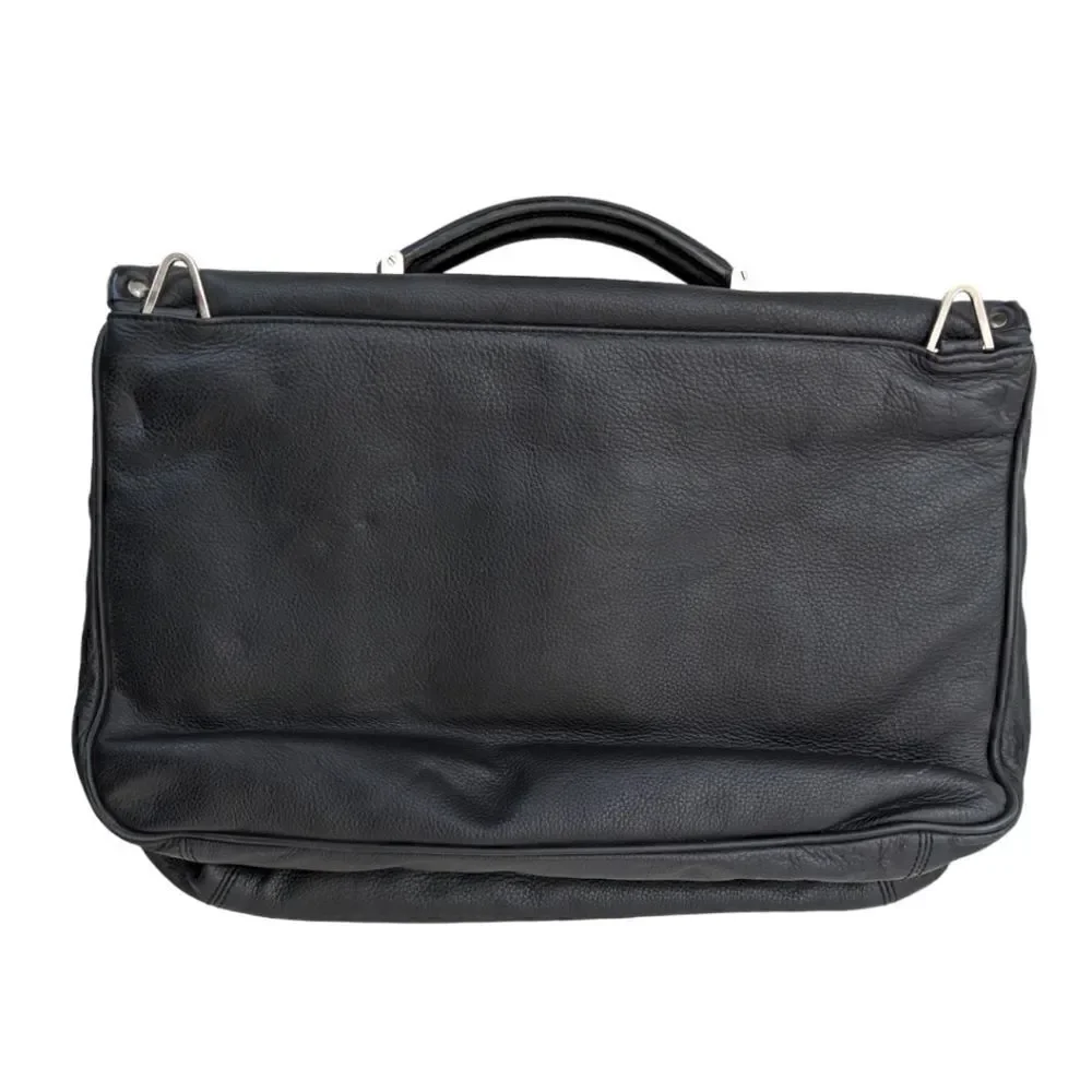 A.G. Spalding & Bros. New York Black Leather Messenger Briefcase Work & Office